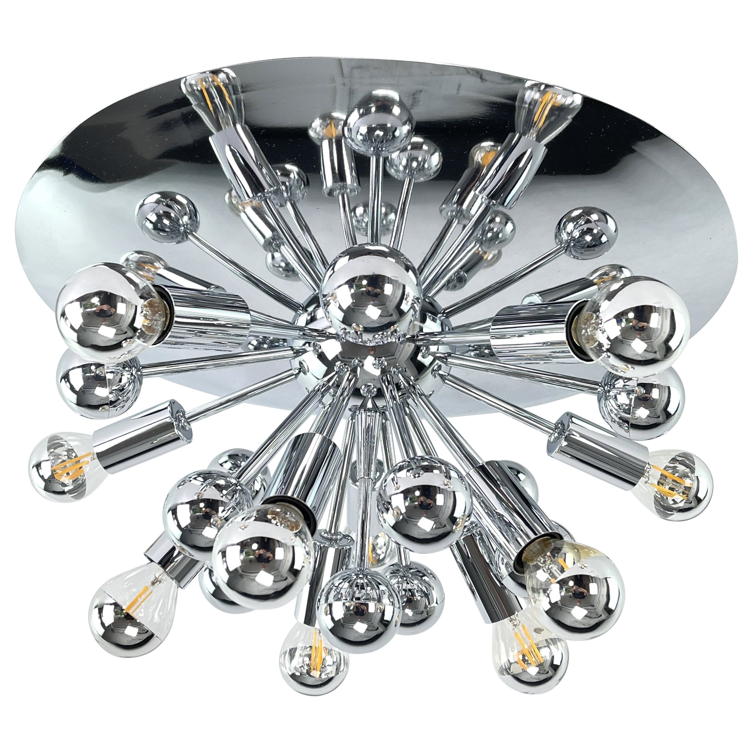 Chrome Wall and Ceiling Lamp by S.A. Boulanger, Sputnik, 1970s