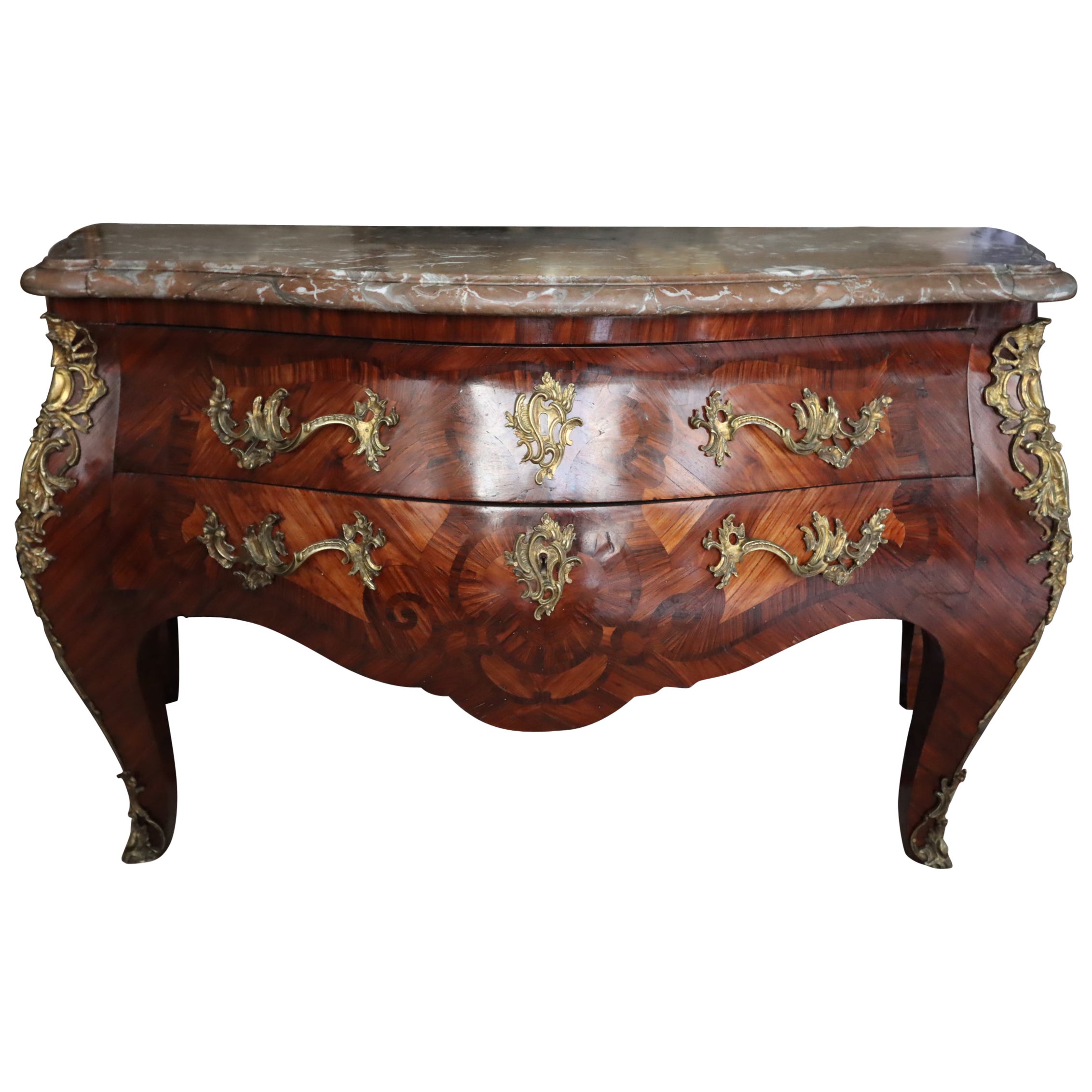 Louis XIV,  17th Century Kingwood  Commode with Marble Top For Sale