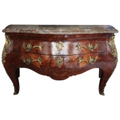 Antique Louis XIV,  17th Century Kingwood  Commode with Marble Top