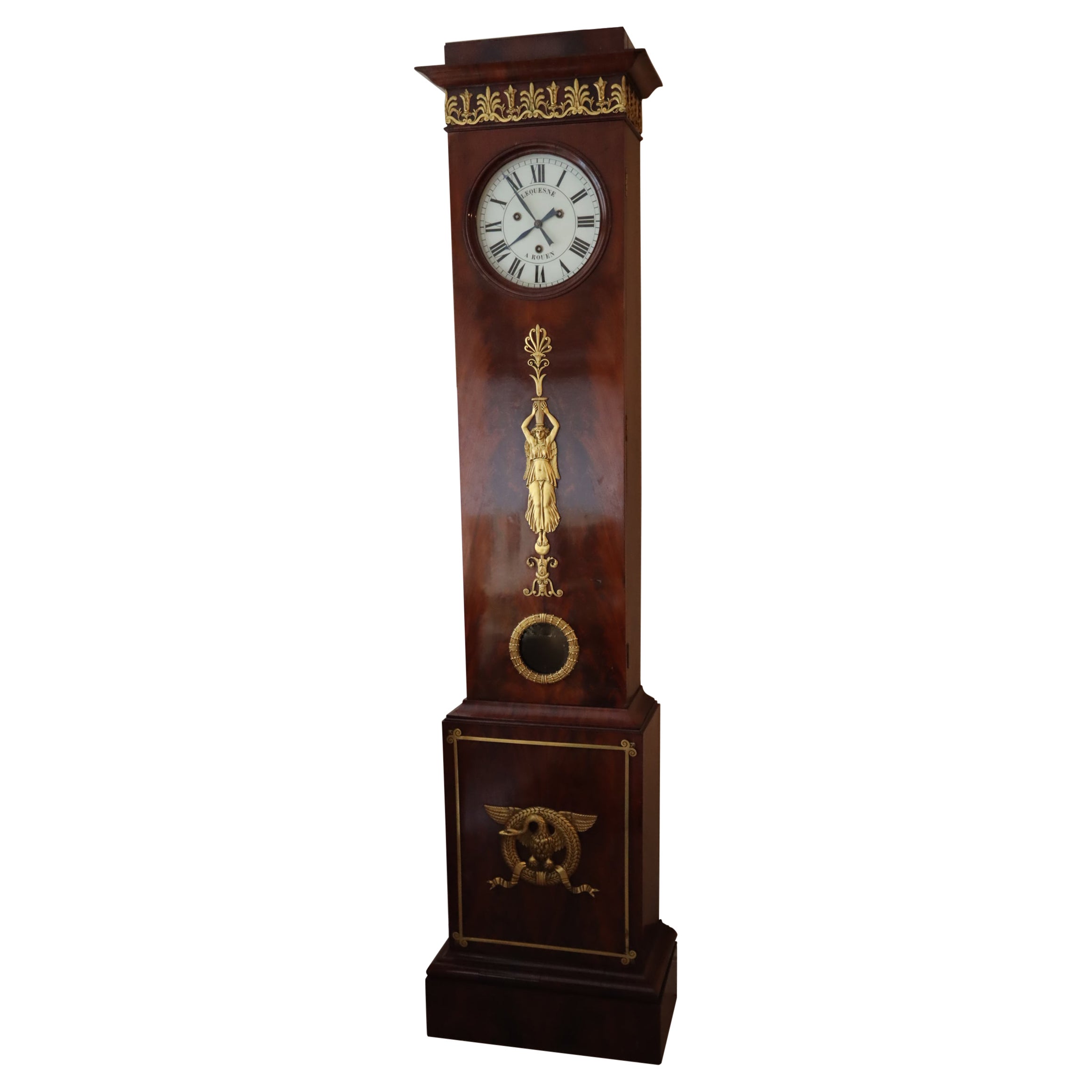 A Beautiful Quality French Empire Napoleonic era Longcase Clock For Sale
