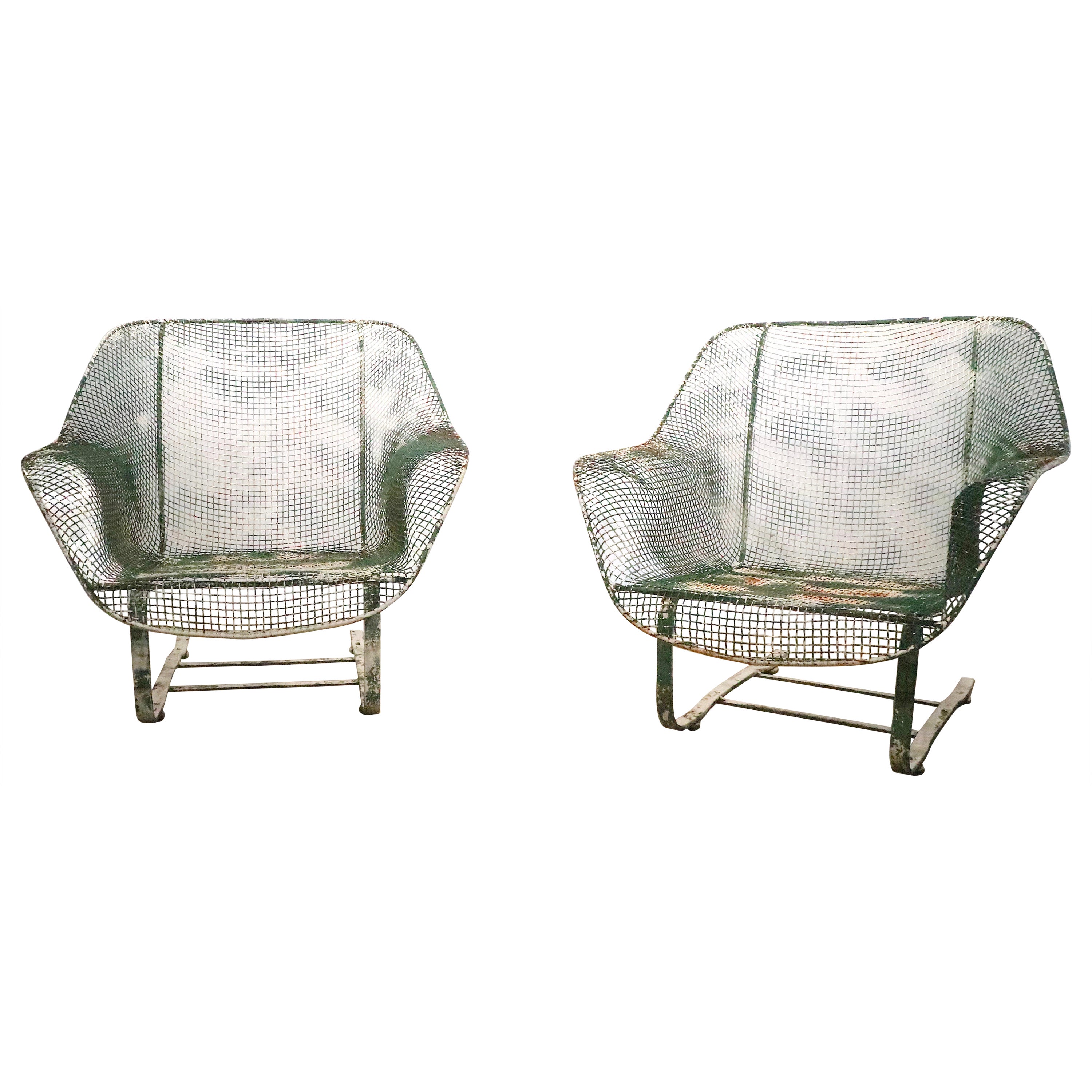Pr. Mid Century  Cantilevered Sculptura Lounge Chairs by Woodard  For Sale