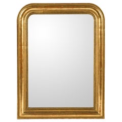 Antique Late 19th-Century Gold Leaf Gilt French Louis Philippe Mirror