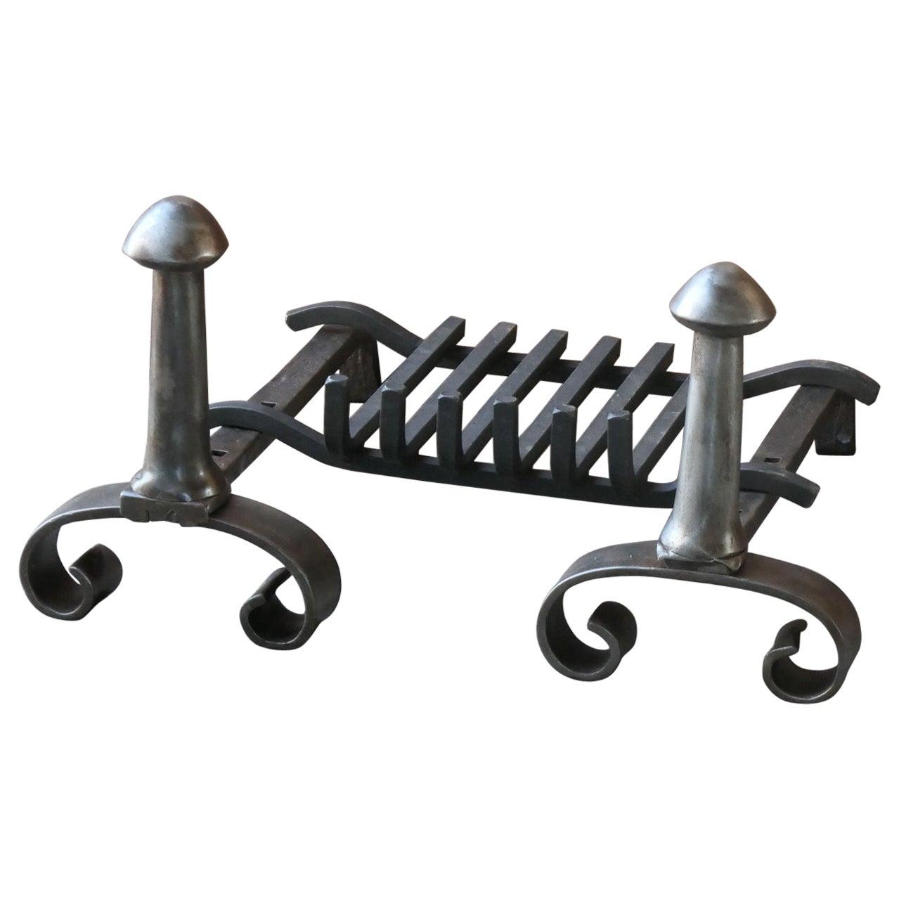 Antique French Napoleon III Fire Grate, Fireplace Grate, 19th Century For Sale