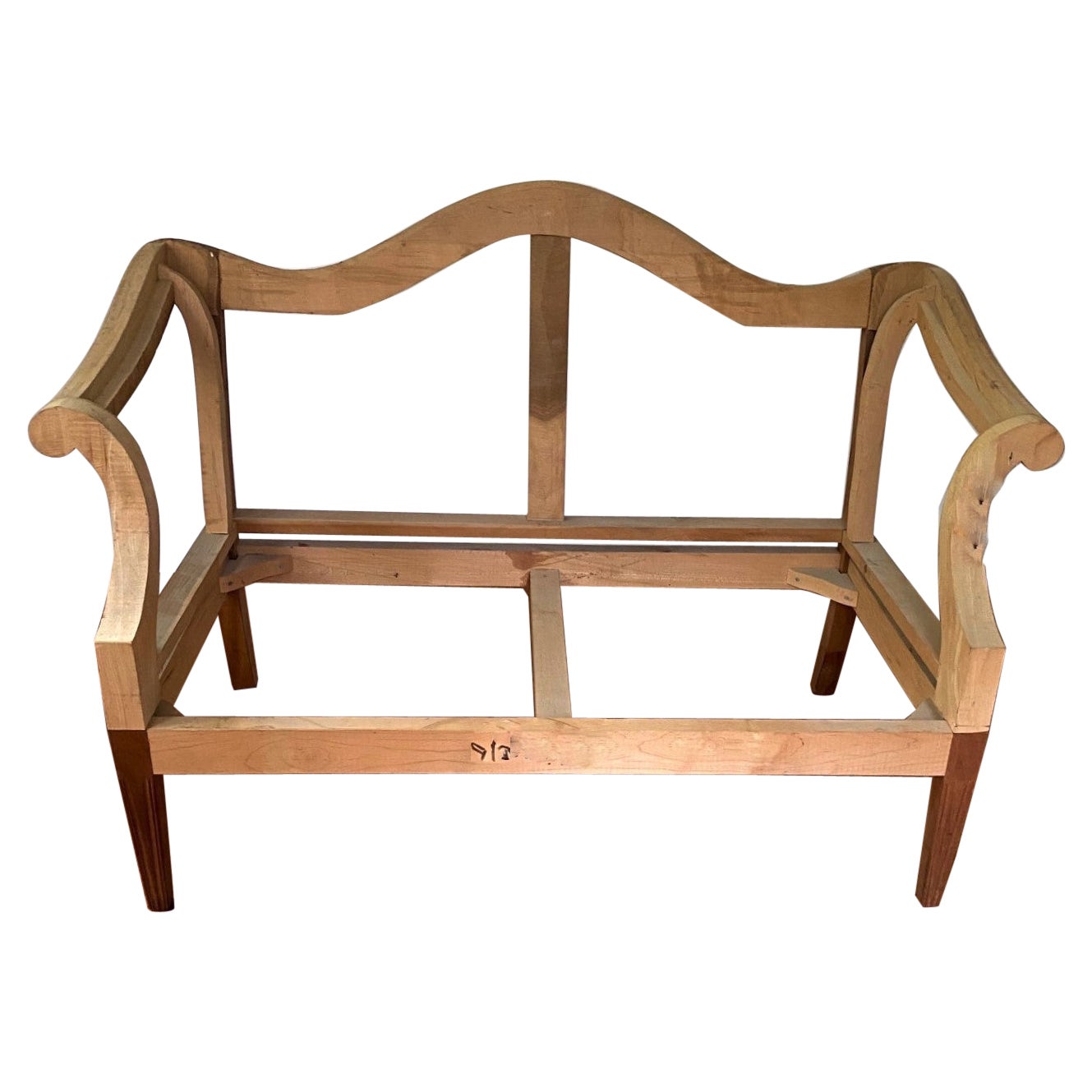 New Chippendale Style Mahogany Loveseat Frame For Sale