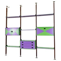 Italian mid-century modern sky-deck colored bookcase by Stildomus, 1960s