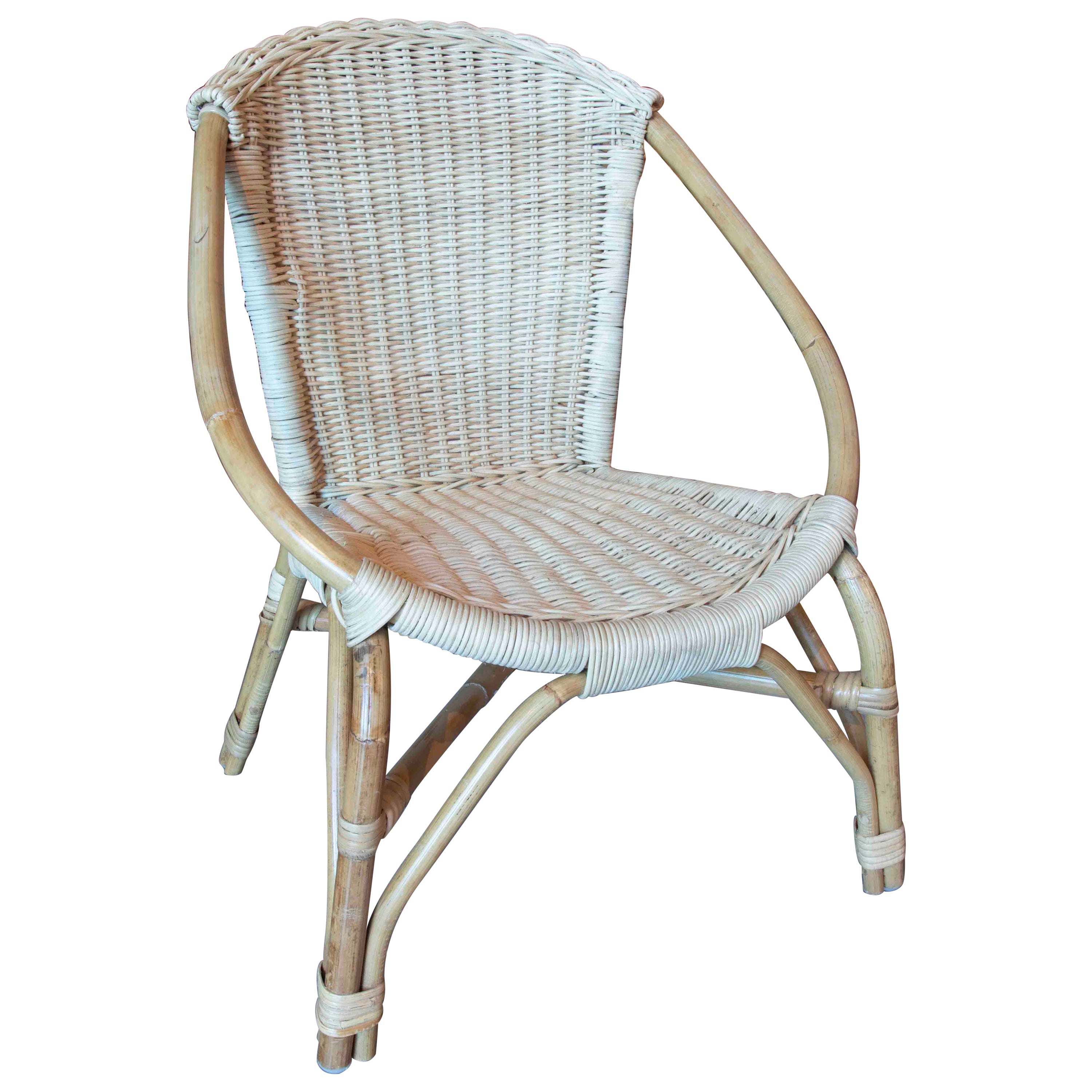 Handmade in its Natural Colour Wicker and Rattan Chair for Children 