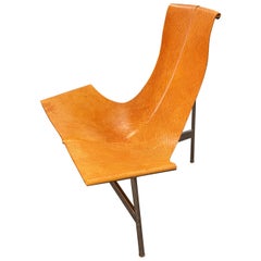 Chaise en T Katavolos, Littel & Kelley pour Laverne Intl avec cuir personnalisé par AVO