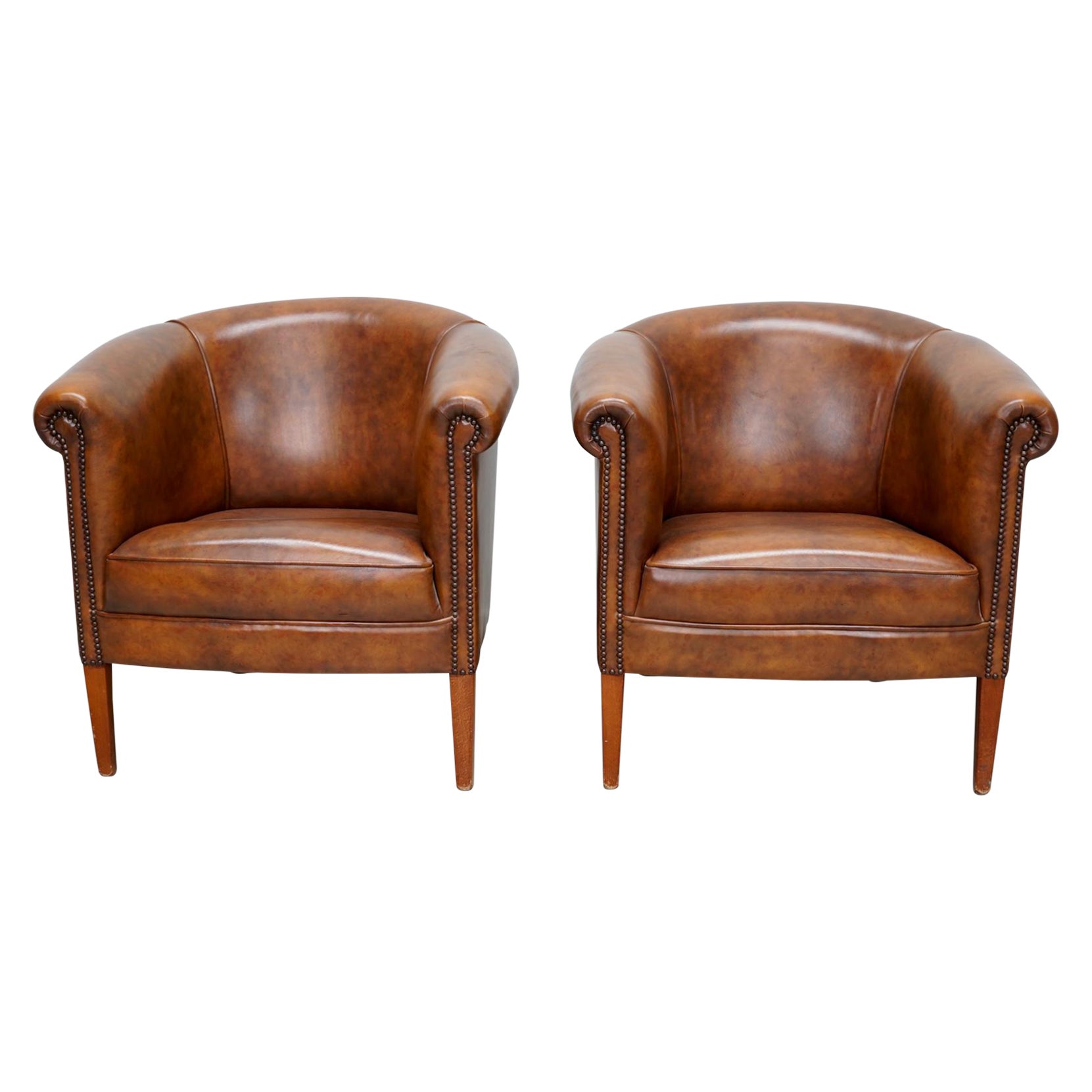 Cognac leather club chair deals