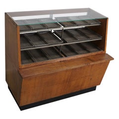 Retro Dutch Oak Haberdashery Cabinet or Shop Counter, 1950s