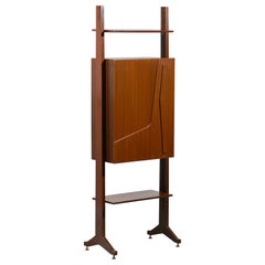 Elegant Italian Design: Modular Bookcase with Hidden Bar