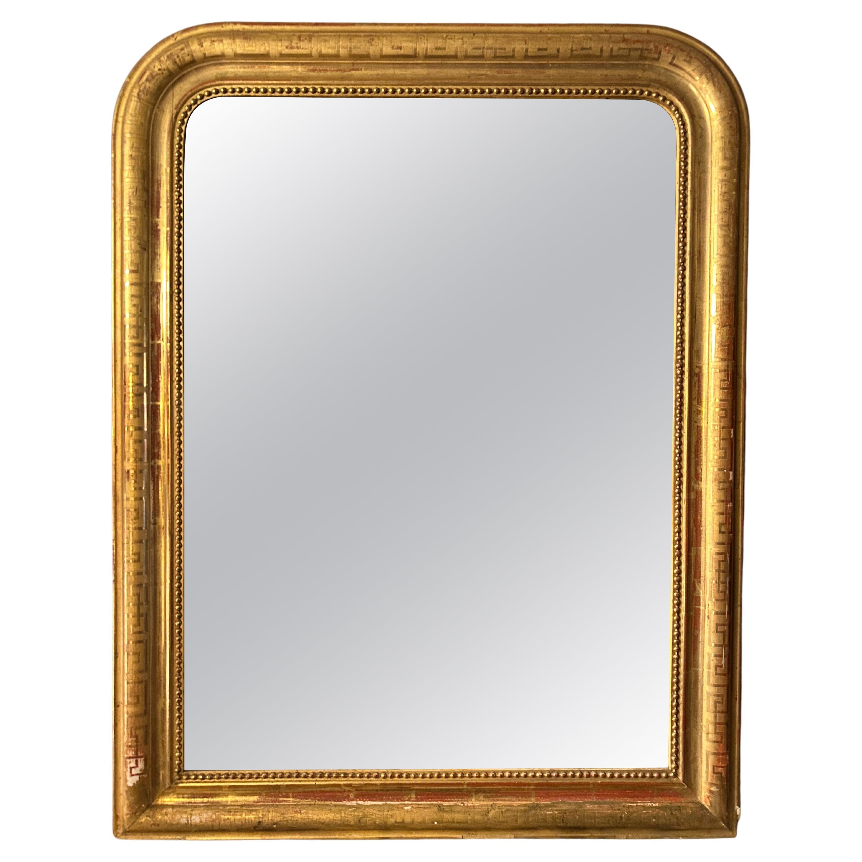 An Antique Louis Philippe  French Gold Gilt Mirror  