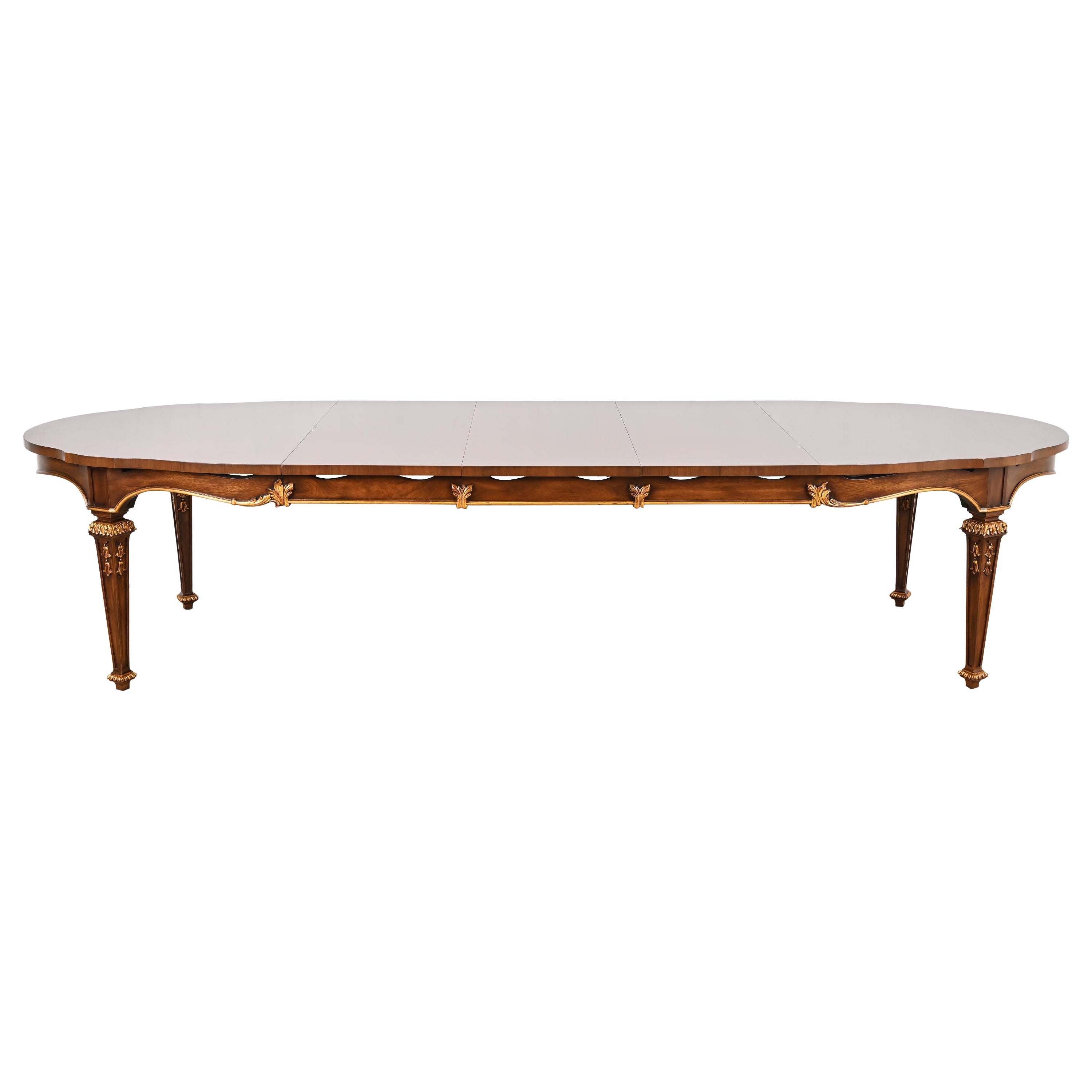 Karges French Regency Louis XVI Burled Walnut Dining Table, Newly Refinished For Sale