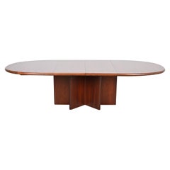 Danish Modern Rosewood Pedestal Dining Table by Ansager Mobler, Newly Refinished