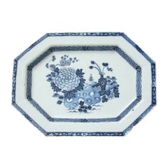 Large Irish Delft Blue & White Serving Platter