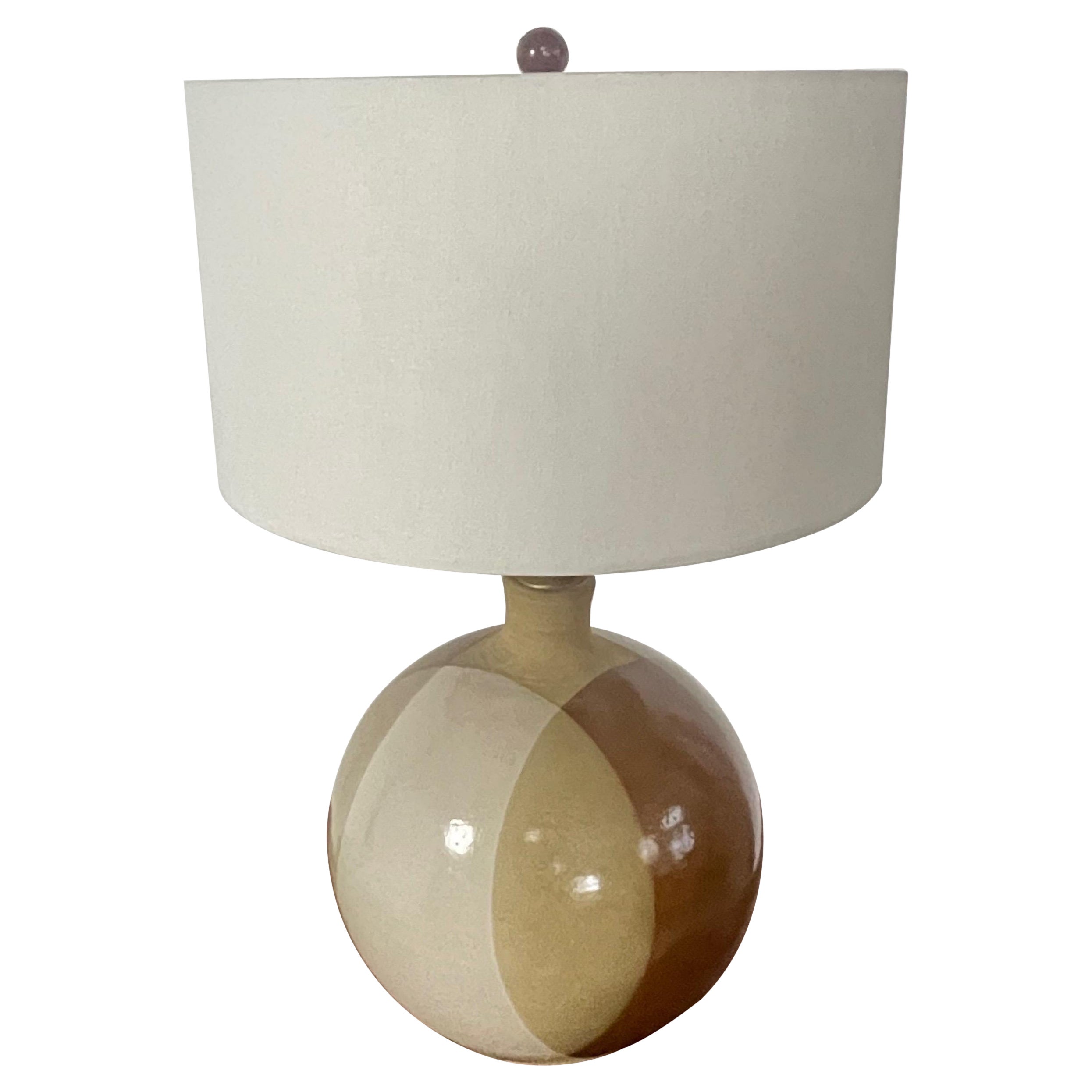Larry Terry Brown Ceramic Table Lamp For Sale