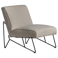 Dan Johnson, Slipper Chair, Iron, Fabric, USA, 1950s