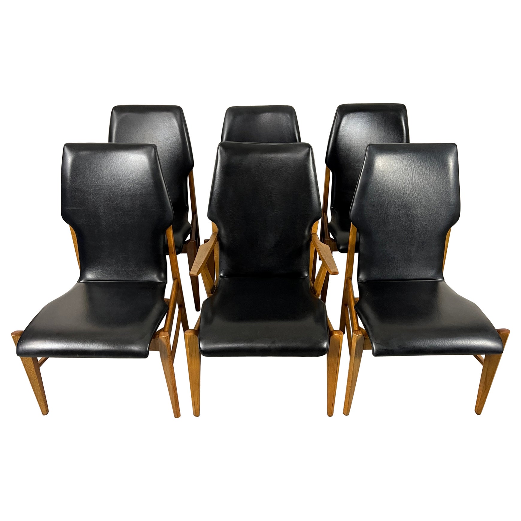 Six Bentwood Walnut Dining Chairs  For Sale
