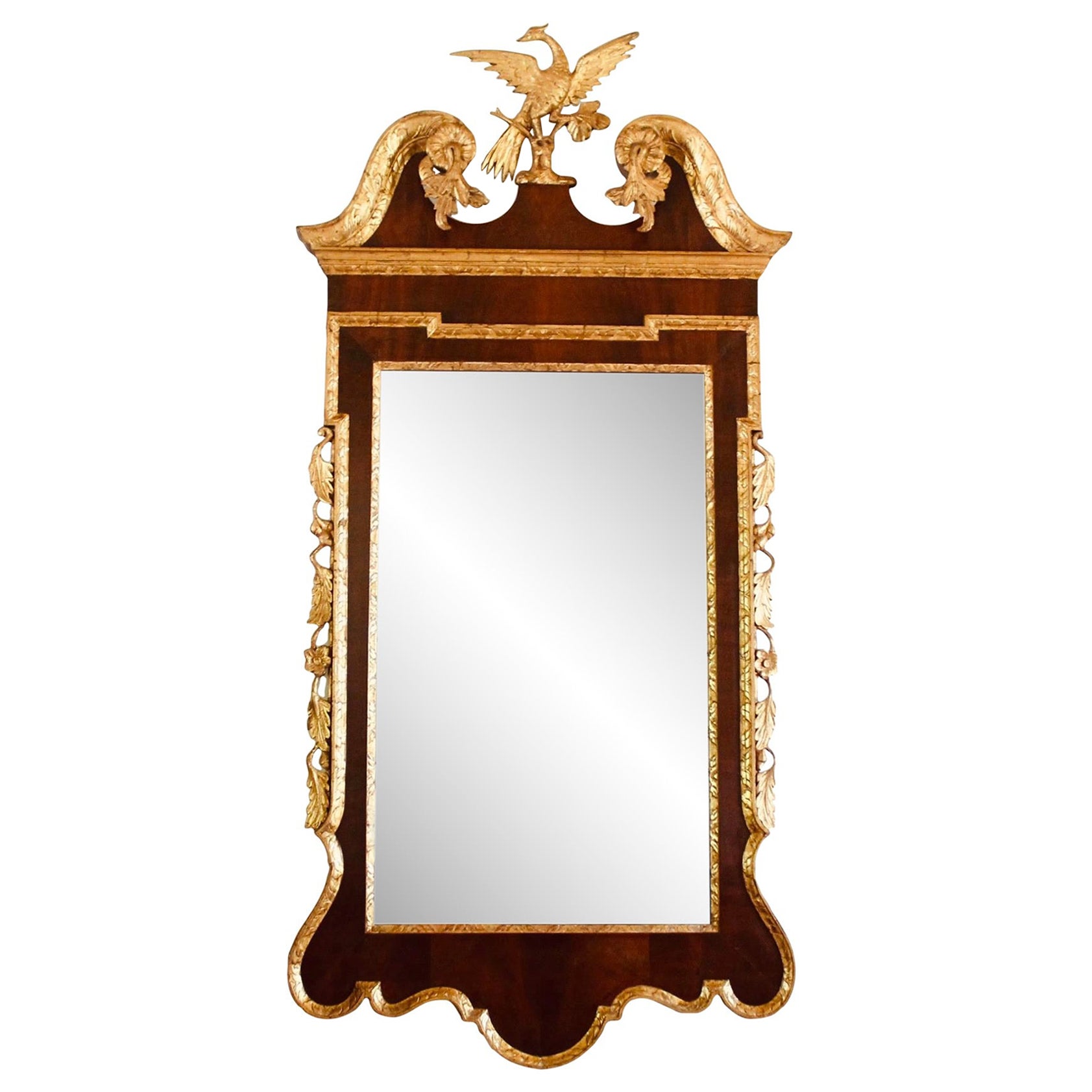 American Chippendale Federal Mahogany And Parcel Gilt Constitution Mirror For Sale