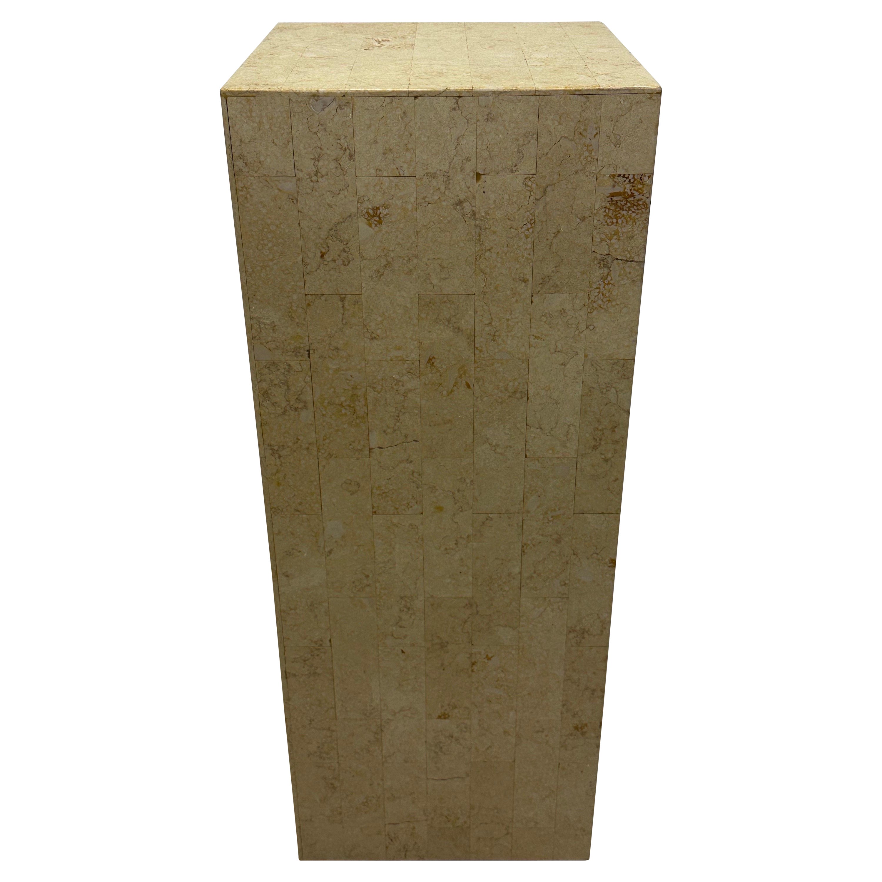 Midcentury Tessellated Stone Pedestal Table, 1970s For Sale