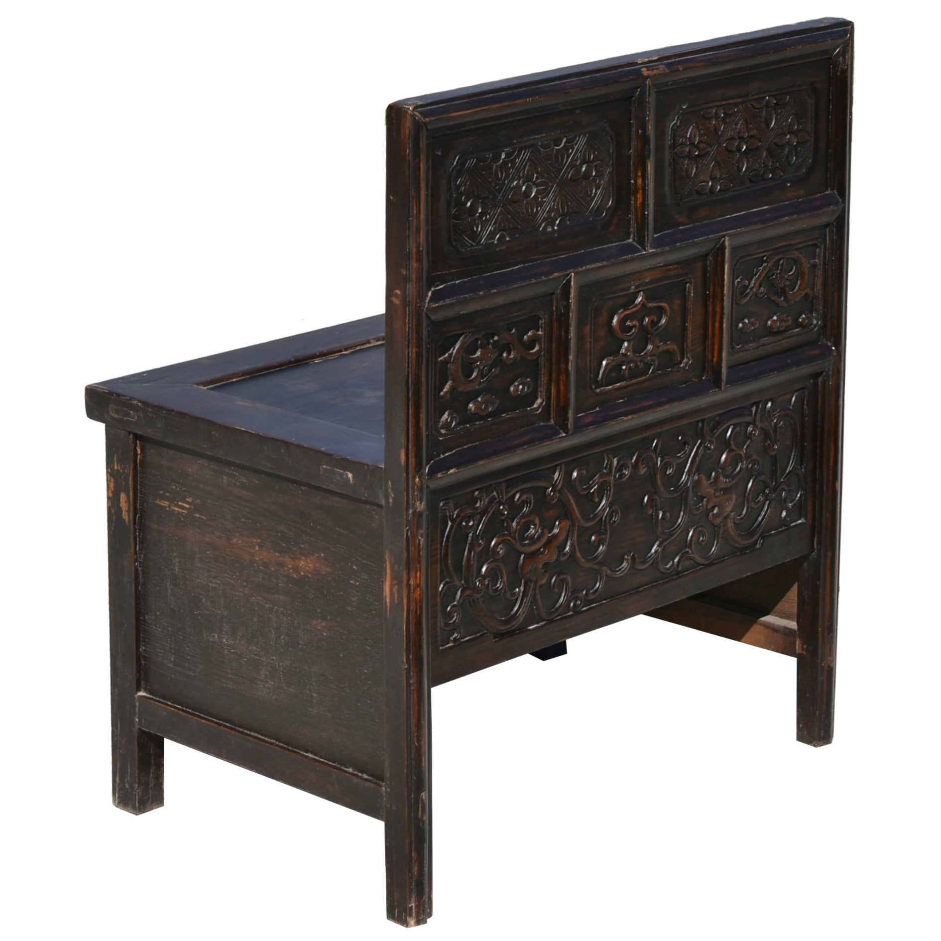 Wide Chair with Carved Back
