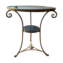 Table de centre en bronze doré et marbre noir de style directoire français de qualité supérieure Gueridon