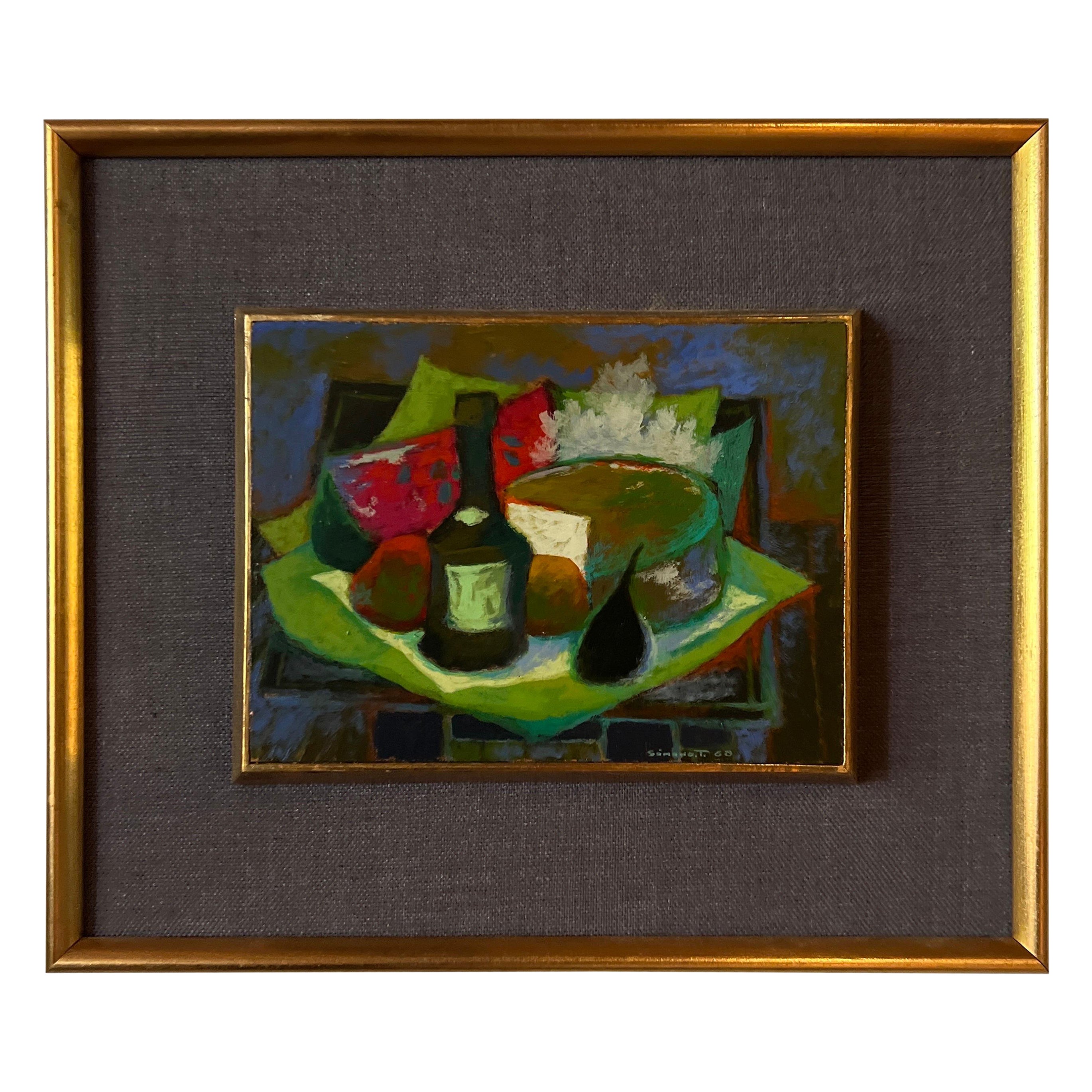 José Sámano Torres (Mexican, B. 1942) Modernist Abstract Still Life C. 1960 For Sale
