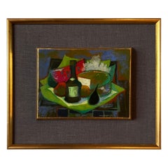 Vintage José Sámano Torres (Mexican, B. 1942) Modernist Abstract Still Life C. 1960