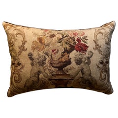 Large Scale Aubusson Down Filled Hand Woven Pillow 27" X 40" X 9"