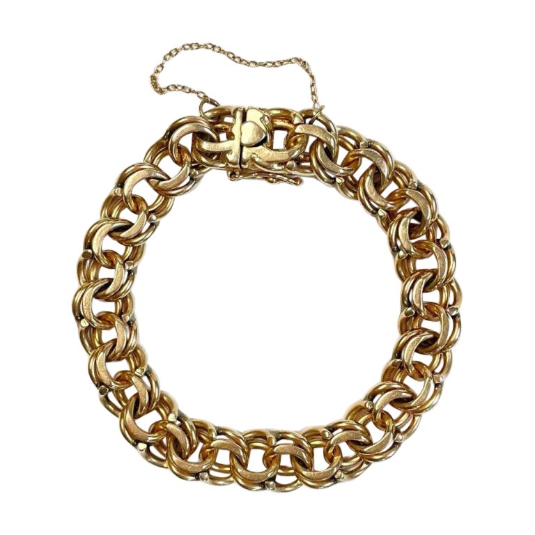 Vintage 14 Karat Yellow Gold Bracelet Charm Bracelet For Sale at 1stDibs
