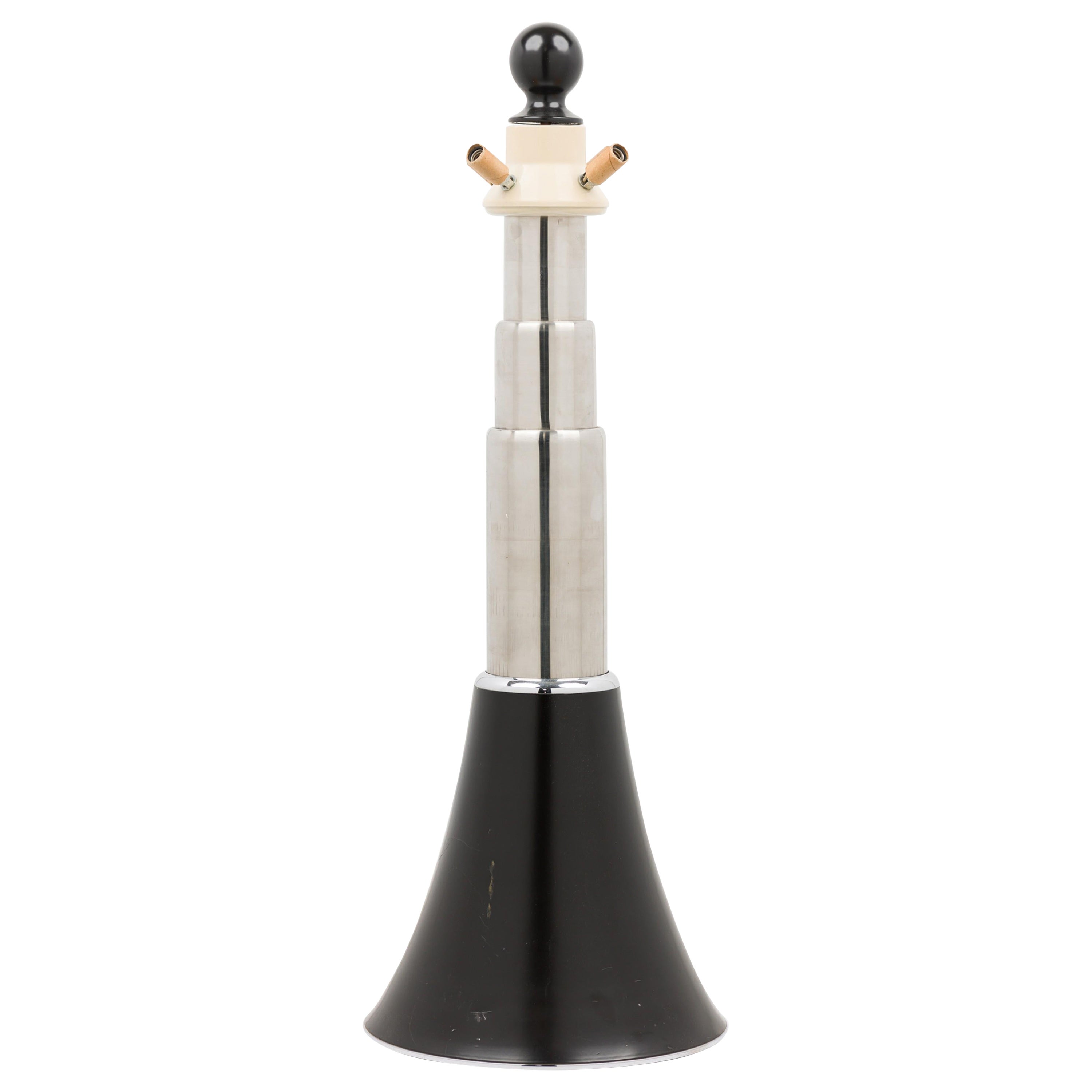 Lampe de table cylindrique à 4 lumières Art Déco américain