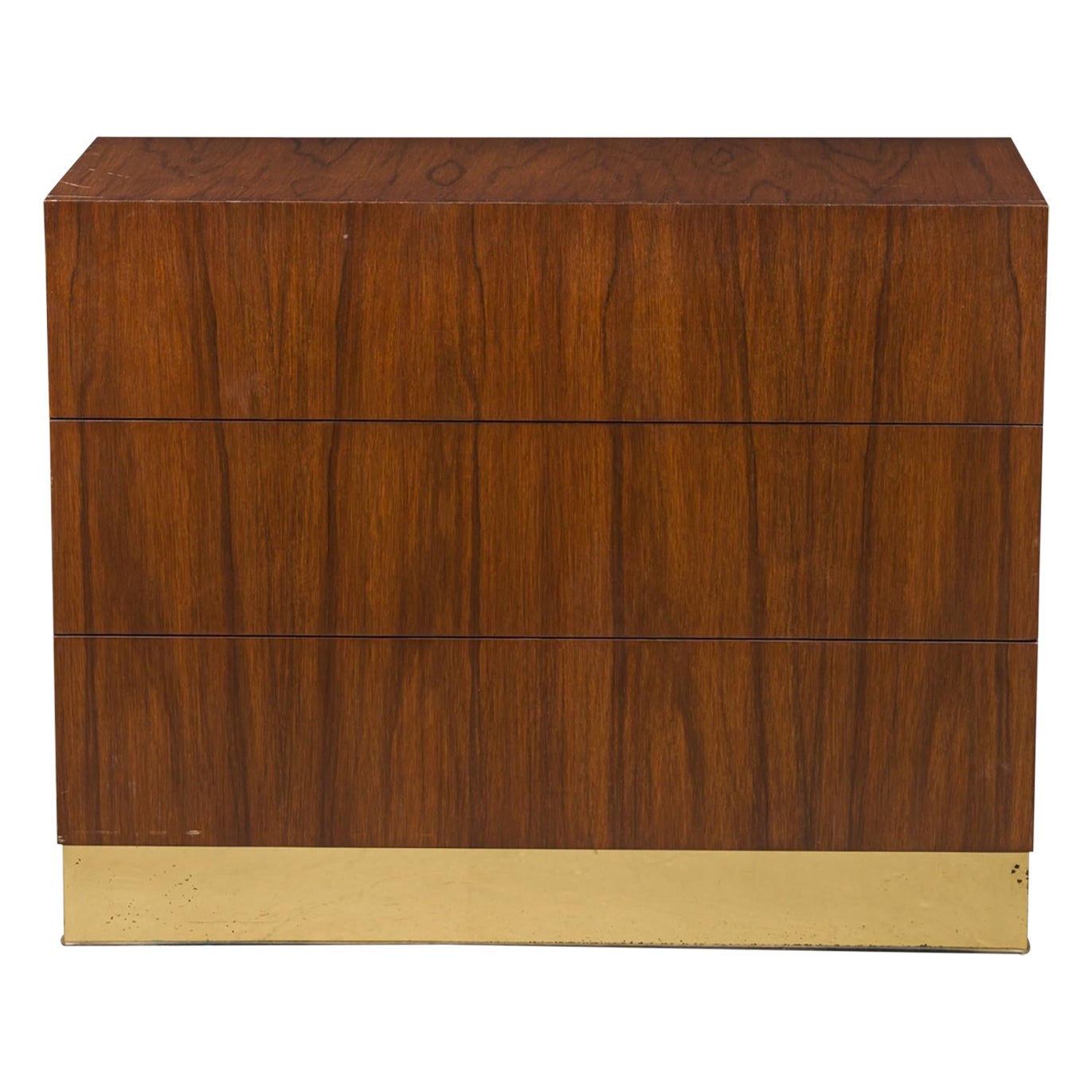 Milo Baughman American Mid-Century Rosewood and Brass Commode / Chest of Drawers For Sale