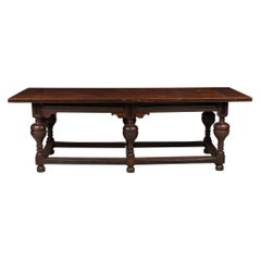 English Renaissance Style Wood Dining / Conference Table