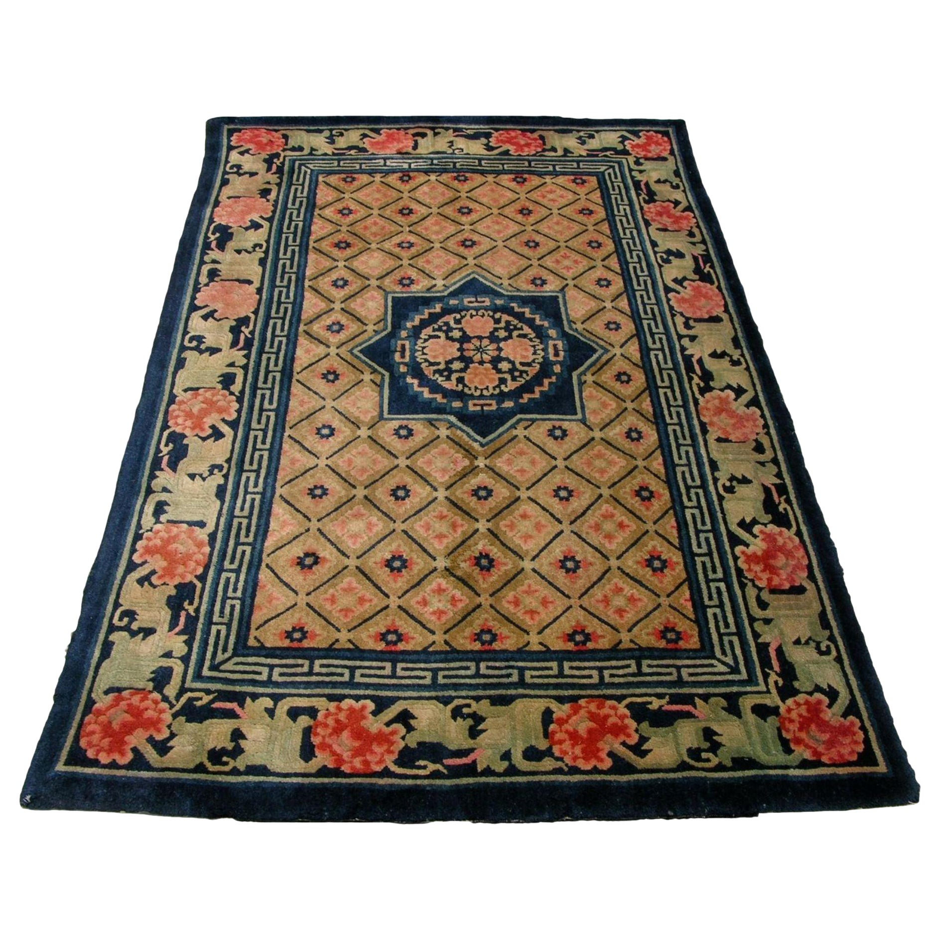 1900s Antique Chinese Small Rug - 7'2'' X 4'5'' For Sale