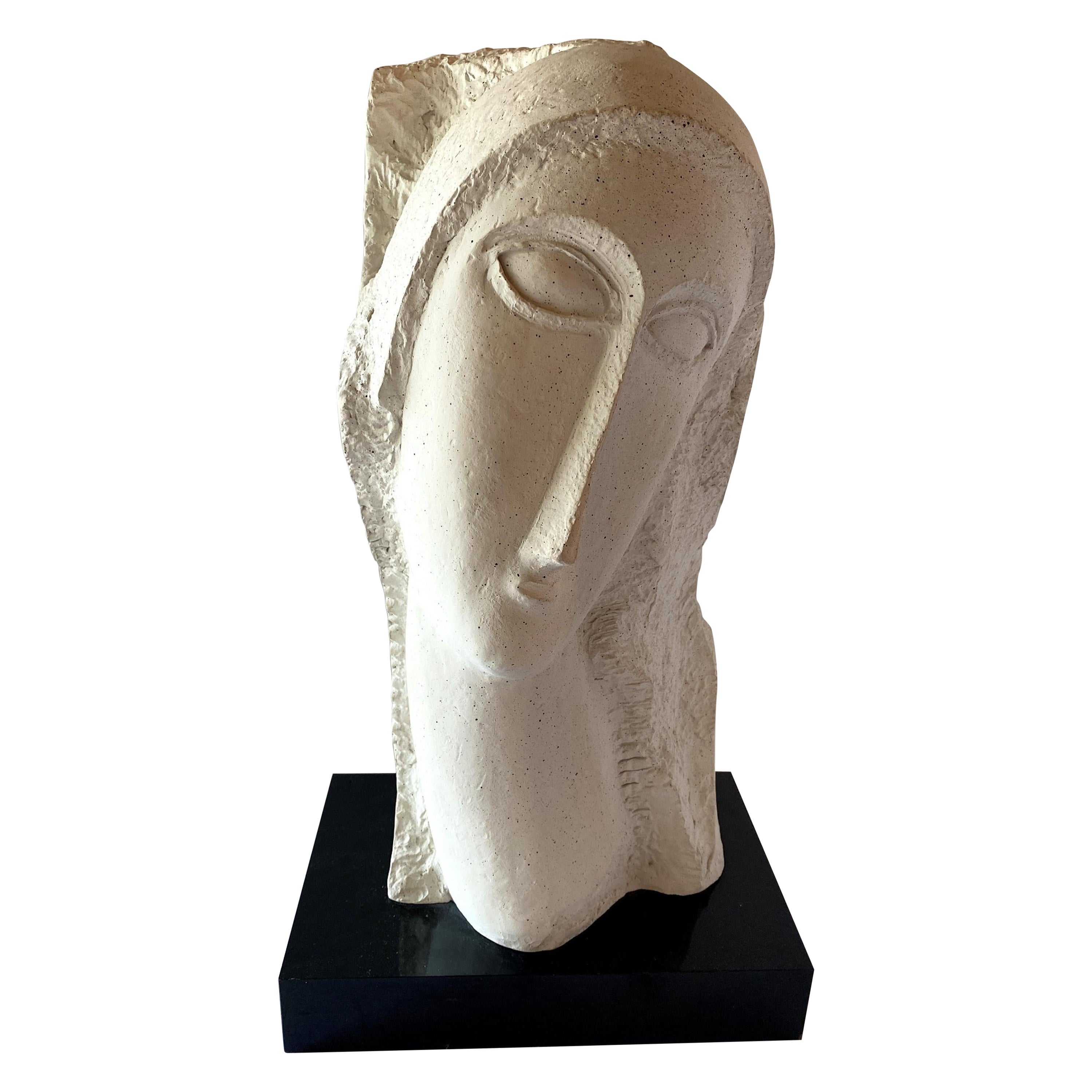 Modigliani style Tete sculpture For Sale