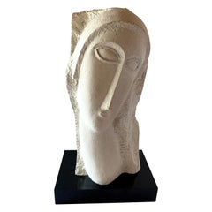 Tete-Skulptur im Stil von Modigliani