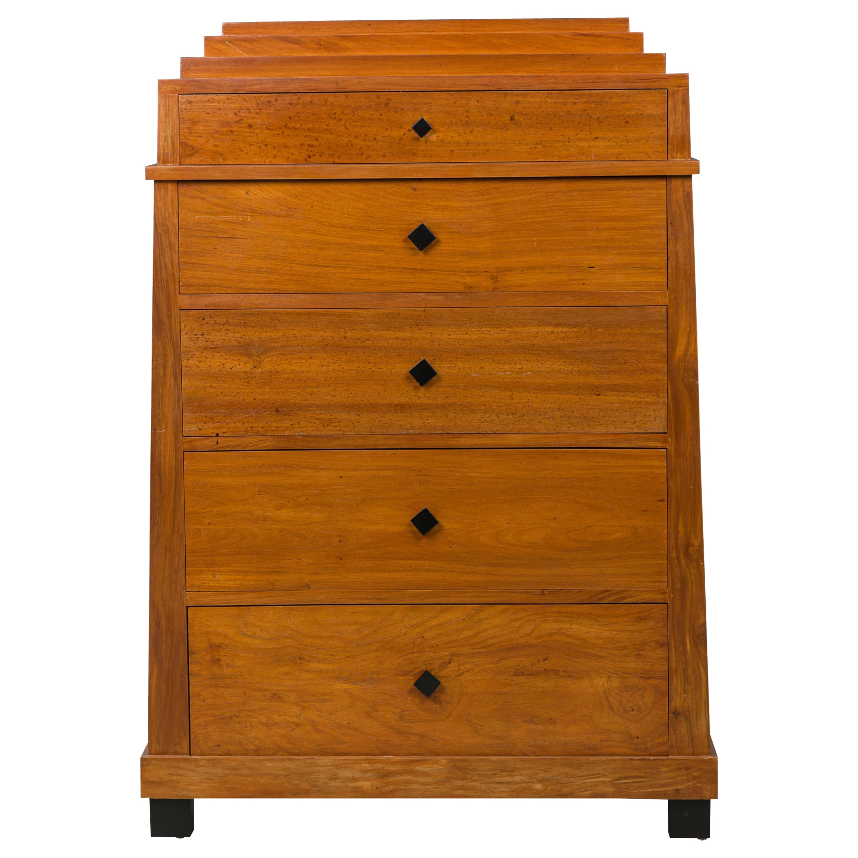 Biedermeier Style Highboy Chest of Drawers For Sale