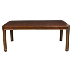 Russian Flame Mahogany Brass Trimmed Extention Dining / Conference Table