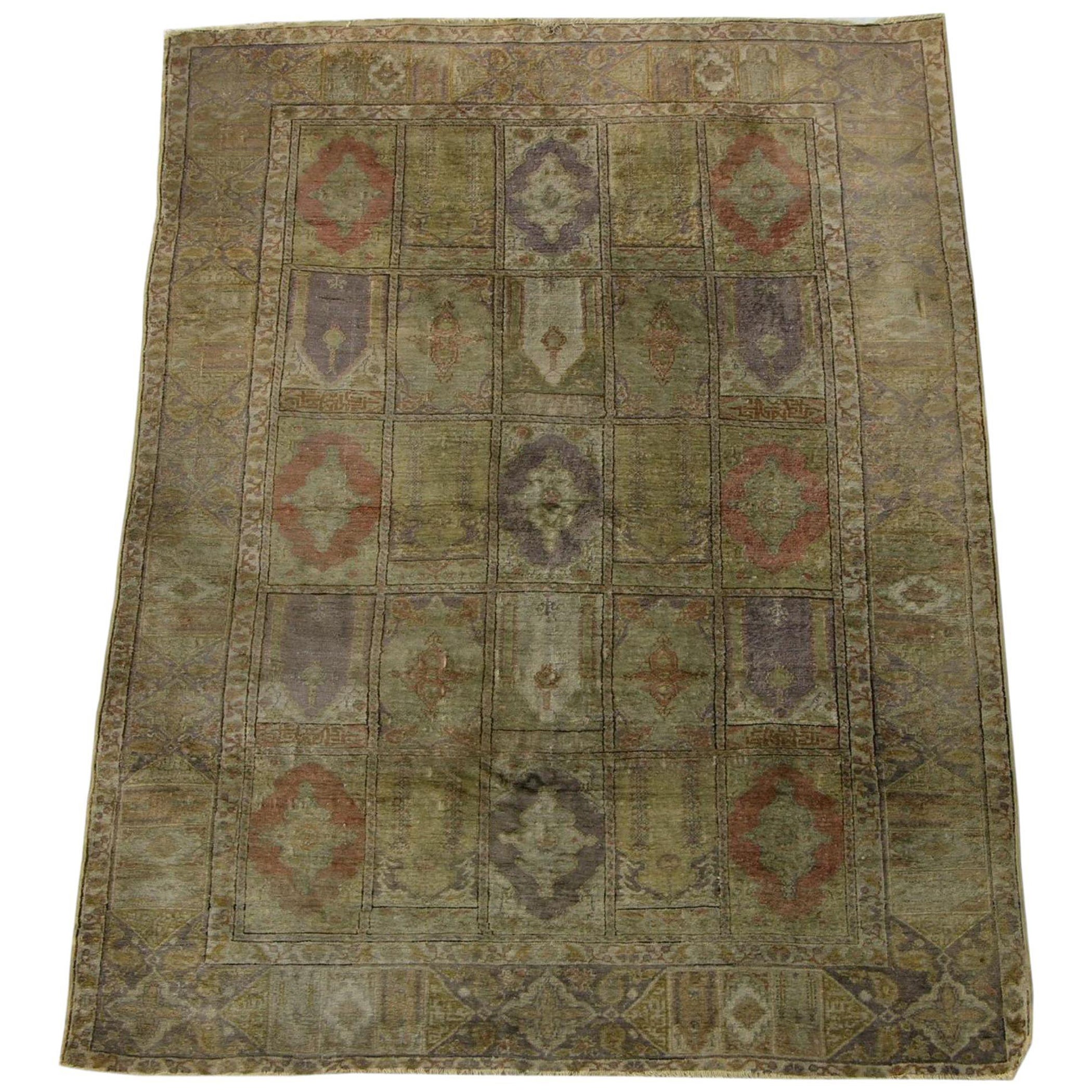1900s Fine Antique Prayer Turkish Silk Rug - 5'5'' X 3'10'' For Sale