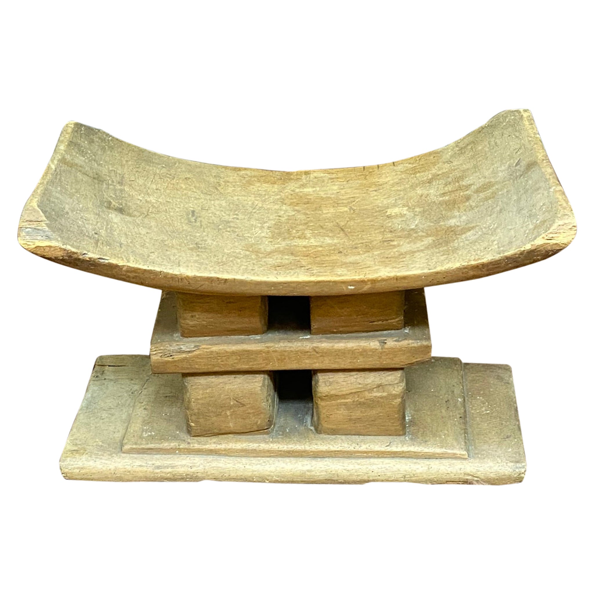 Tabouret africain ancien, début XX, usure normale en vente