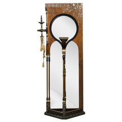 Carlo Bugatti Mirrored Hall/Hat Stand with Mother of Pearl, Silver, & Bone Inlay