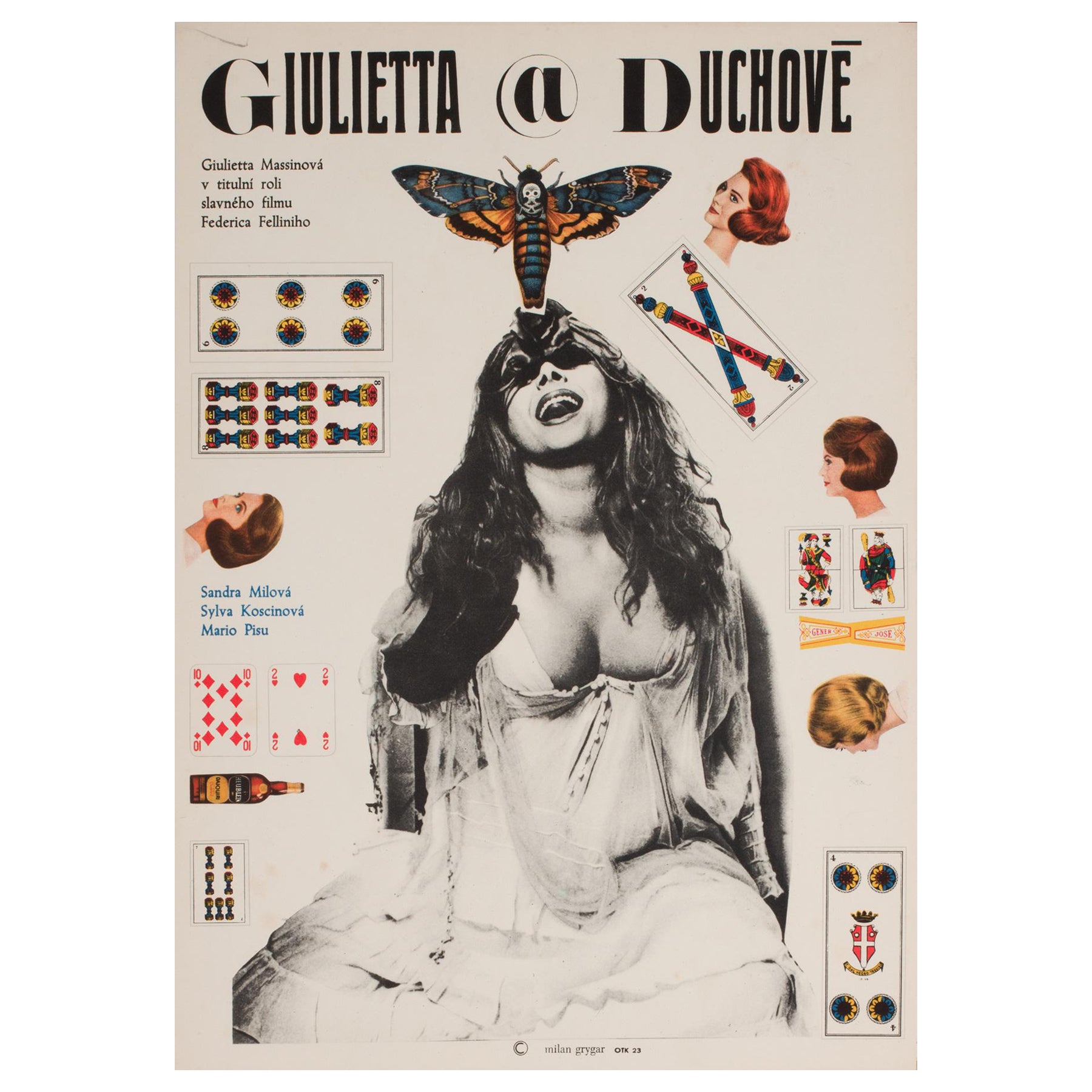 "Juliet of the Spirit", Czech A3 Film Movie Poster, 1969 Federico Fellini For Sale