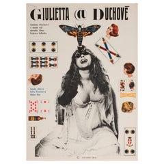 Vintage "Juliet of the Spirit", Czech A3 Film Movie Poster, 1969 Federico Fellini