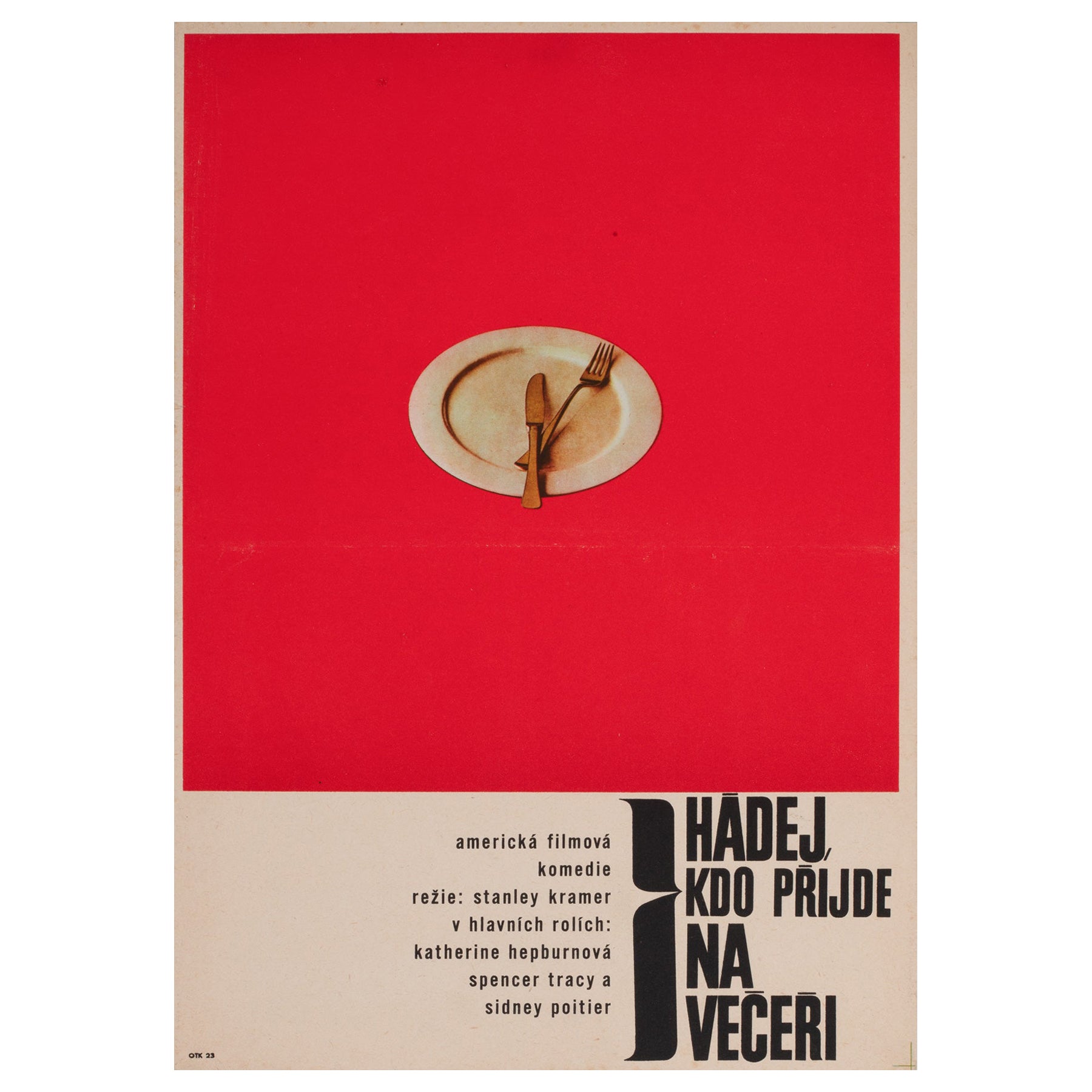 Guess Who's Coming to Dinner Original Czech Film Poster, Vaca, 1967 For Sale