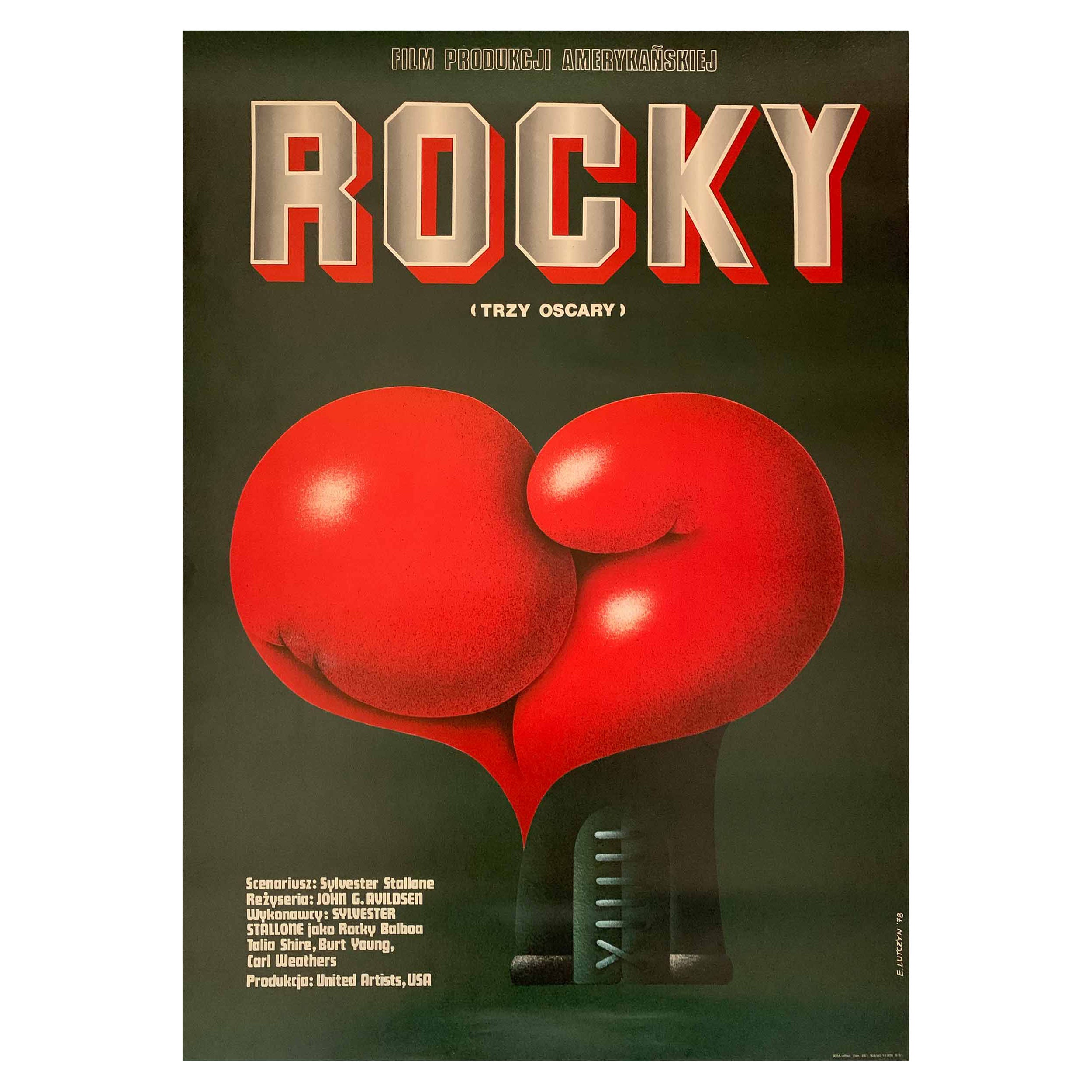 Rocky, affiche de film polonaise vintage d'Edward Lutczyn, 1978  en vente