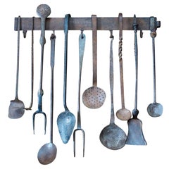 Antique Dutch Fireplace Tools or Fire Tools, 18th/19th Century