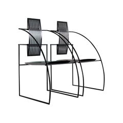 A pair of post-modern Quinta dining chairs by Mario Botta for Alias, Italy 1984