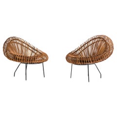 2 Chaises longues en vannerie par Janine Abraham et Dirk Jan Rol pour Edition Rougier