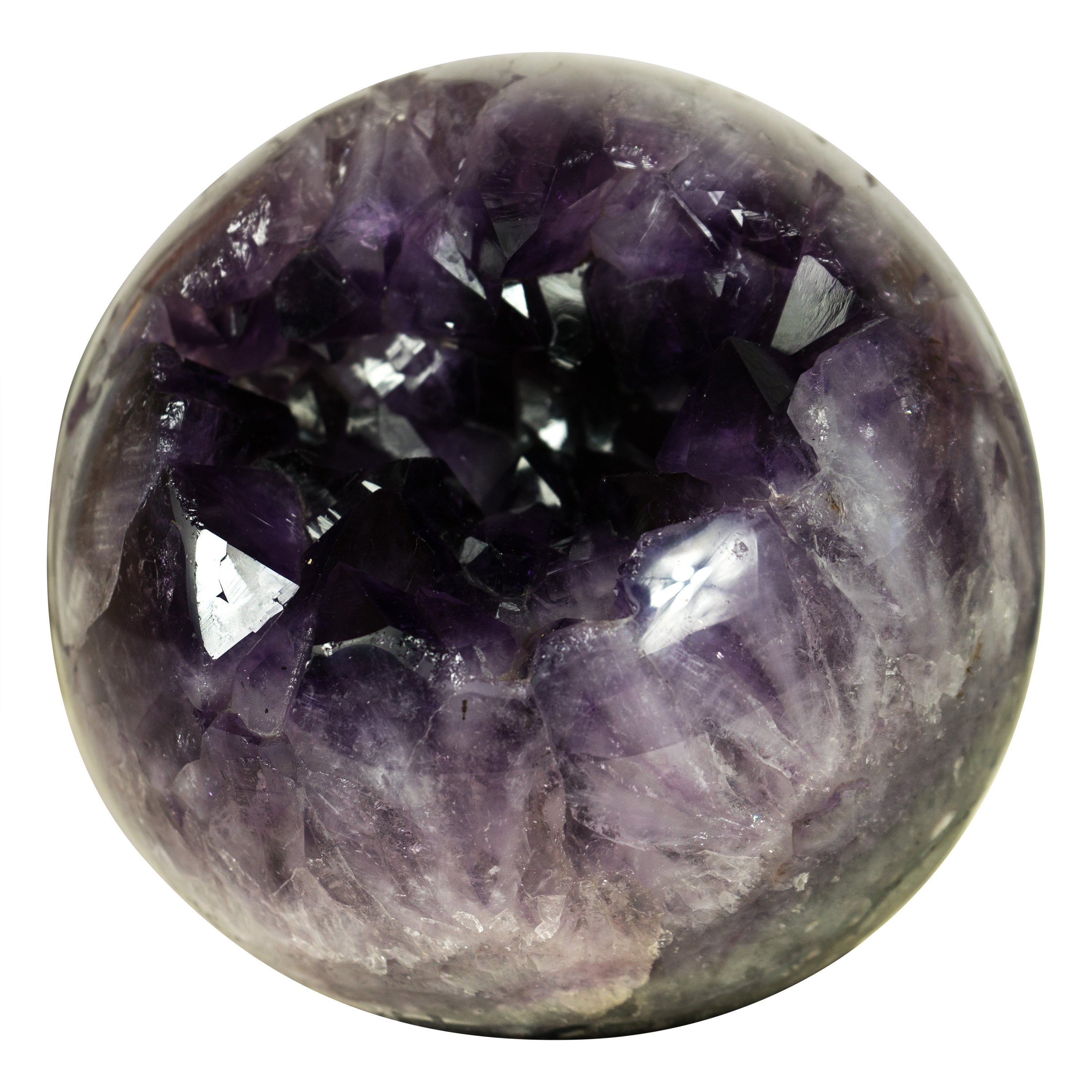 Amethyst Sphere with Deep Purple Amethyst Druzy - 8 In For Sale