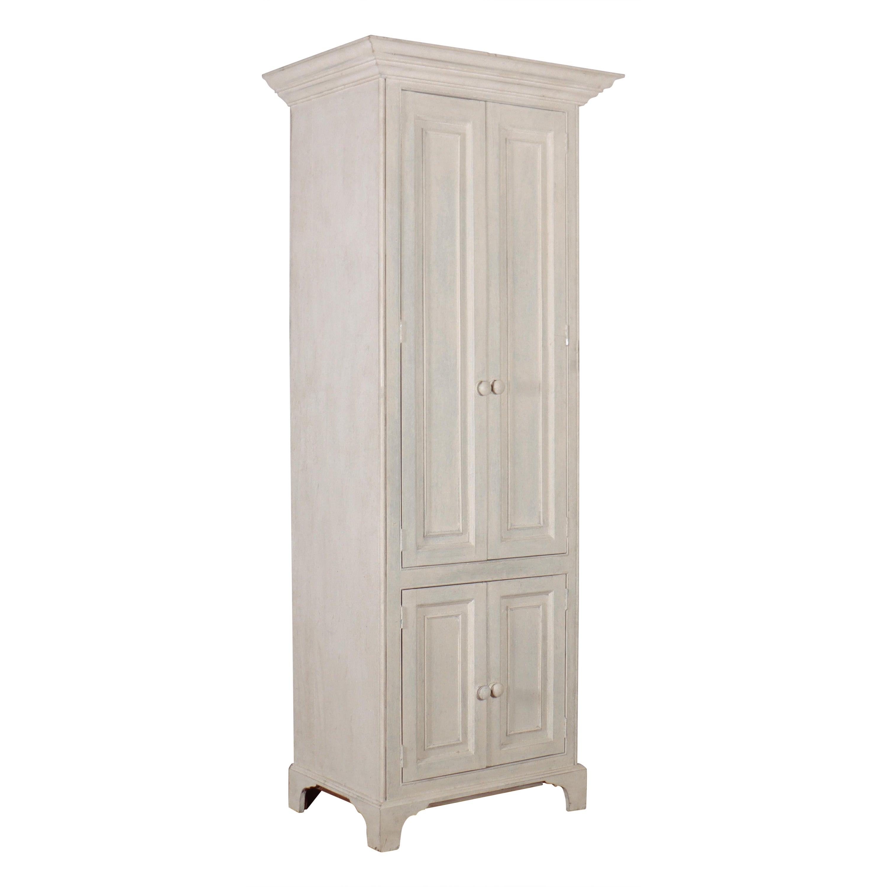 Painted Pine Linen Cupboard For Sale