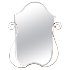 Art Deco Style Mirror with Gold Rim from France 